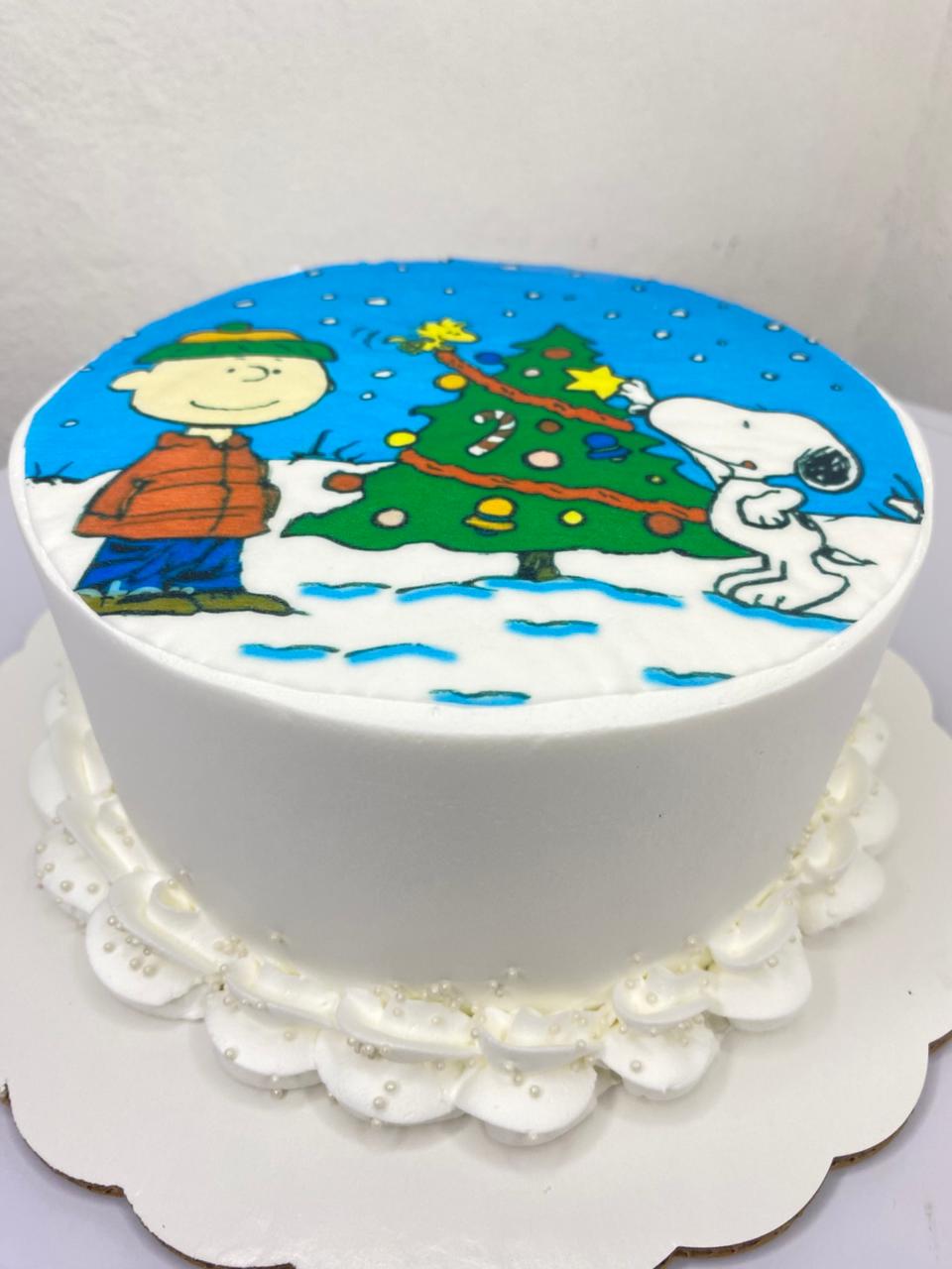 Pastel navideño decorado